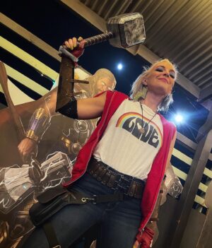 Emma Fyffe Instagram - Worthy AF. Punk Rock Thor look for @yumewarlock’s Asgardian birthday party at @theguildhallbar. Feeling much more like myself surrounded but a bunch of cool nerds who aren’t afraid to wear armor to a bar.