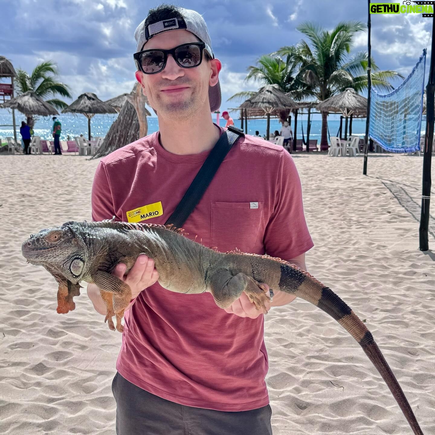 Emmanuel Roman Morales - 1.6K Likes - Since it’s @hijodelvikingoaaaoficial first time in Mexico, I told him he had to take a picture with this iguana 😝 #jerichocruise💥 Also, I’m not known as Mario in Mexico, it our tour guides name.