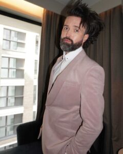 Emmett Scanlan Instagram - Going to the BAFTAS baby!!!

Thanks you @steviebstyle @brookesimonsmakeup &
@sjcommunications…. This doesn’t happen without yis. 

Loving the 2nd skin thanks to…

Velvet jacket and shirt- @slatermenswear 
Trousers & socks - @mossbros @londonsockco 
Shoes - @willsveganstore 
Rings - @sergedenimes @giovanniraspini 
Watch- @orienteurope 

And lastly to @thomothestylist for the steam & TITA & @corinthialondon for the den, huge respect 
👊🏻👊🏻👊🏻