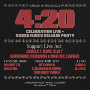 Ensi Instagram - “Rosso Fuoco” prod @realverano, il nuovo singolo di Brava Gente fuori domani a 00:00

Ci vediamo questo Sabato al Leoncavallo di Milano per un live speciale in occasione del 4/20 e per il release party del nuovo singolo