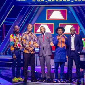 Enyinna Nwigwe Instagram - Many thanks to our celebrities @trikytee and @baajadebule for coming on the @pyramidgameshowng ⛰️

Now to the question of the day, who’s smile steeze & composure you feeling?

.
.
.
.
.
.
.
.
.
.

Here are the viewing times for the #pyramidgameshownigeria 

Saturdays: AM Showcase | 6:30 pm WAT
Saturdays: AM Family | 7:00 pm WAT

Tuesdays: AM Showcase | 11:30 am WAT
Wednesday : AM Family | 2:00 pm WAT

Repost @pyramidgameshowng
