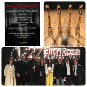 Ercan Kesal Instagram - Nasipse Adayız filmimiz 27. Adana Altın Koza Film Festivali’den 5 ödül kazandı.
En İyi Film
En İyi Senaryo Ödülü: Ercan Kesal
Ayhan Ergürsel En İyi Kurgu Ödülü: Ali Aga
Yardımcı Rolde En İyi Kadın Oyuncu Ödülü: Selin Yeninci
Film Yönetmenleri Derneği (FİLM-YÖN) En İyi Yönetmen Ödülü: Ercan Kesal
@adanaaltinkozaff #nasipseadayız