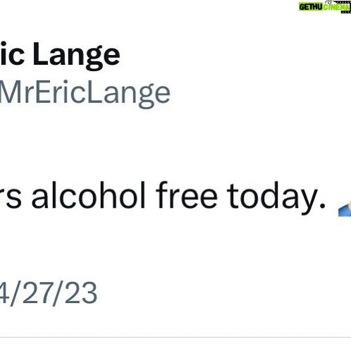 Eric Lange - 6.8K Likes - Happy anniversary to me. #alcoholfree 🎉