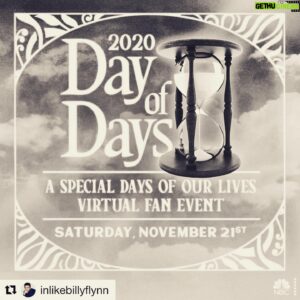 Eric Martsolf Instagram - DOOL fans....
・・・
Event Details
When: Launches on Saturday, Nov 21 7am PST/10am EST
Where: www.dayofdays2020.com
Additional Info:
Completely free of cost for the fans.
Anyone with access to the internet can join
Official DOOL handles:  @NBCDays (IG, Twitter), @DaysofourLives (Facebook)