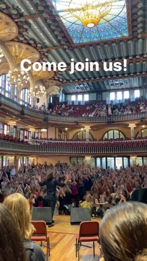 Eric Whitacre Instagram - September 12-14, 2025 — Barcelona! Singers from around the world are invited to join me for three days of music-making in one of the world’s most beautiful halls, Barcelona’s @palaumusicacat. 

Sponsored by the good people at @interkulturevents, last year’s concert saw over 600 singers from dozens of countries come together for three magical days of singing. Hope to see you there in 2025! Link is in my bio.