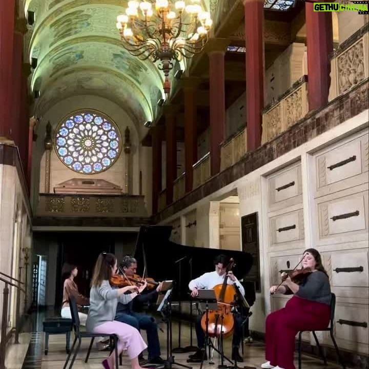 Eric Whitacre - 1.5K Likes - Recording my string quintet arrangement of The Sacred Veil today with the spectacular
players of @salastinala. We are in Alta Dena’s gorgeous Mountain View Mausoleum, giving the morning a reverent and mystical atmosphere.