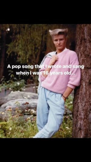 Eric Whitacre Instagram - This is a pop song I wrote, sang and recorded, ca. 1986. As best I can remember I used a Roland Juno 106; an ESQ 1; a Korg DDD1 drum machine; and an early generation emulator. Everything was recorded onto a four track recorder.

And yes, I actually did that with my hair.