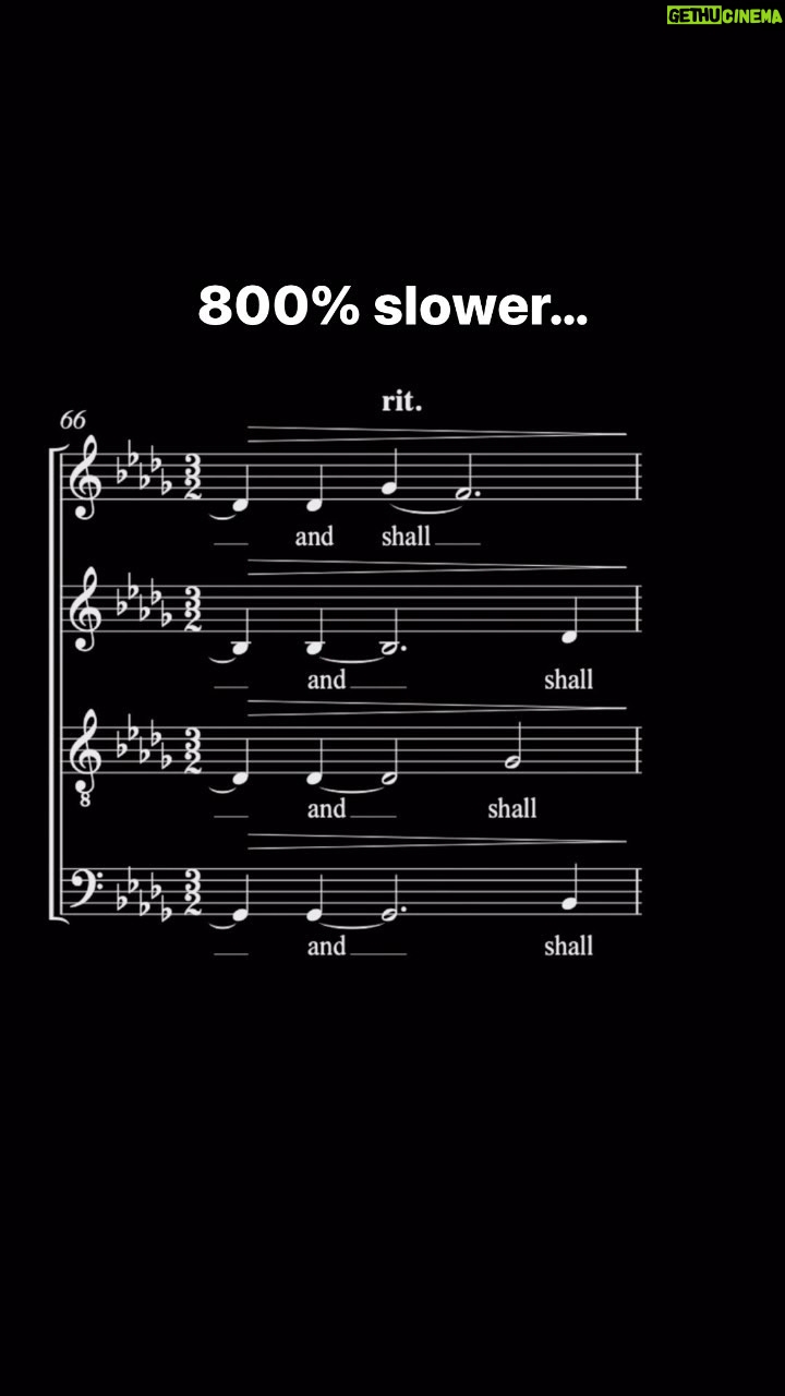 Eric Whitacre - 2.2K Likes - These are the last two measures of “All Seems Beautiful to Me” — performed by @voces8 —slowed 800%. It’s like another world at this speed.