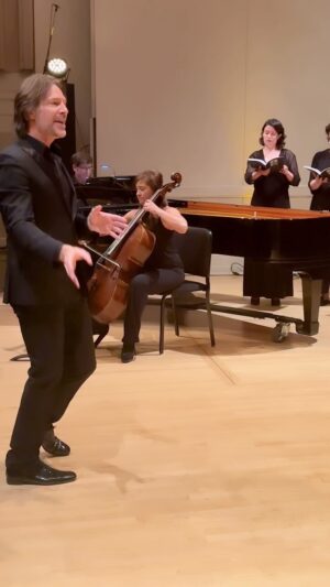 Eric Whitacre Instagram - Tonight in Eugene we will perform Sing Gently as an encore after The Sacred Veil. What a week it has been making music with these exceptional musicians: The Oregon Bach Festival Chorus; Andrew Campbell, piano; and Marilyn de Oliveira, cello.