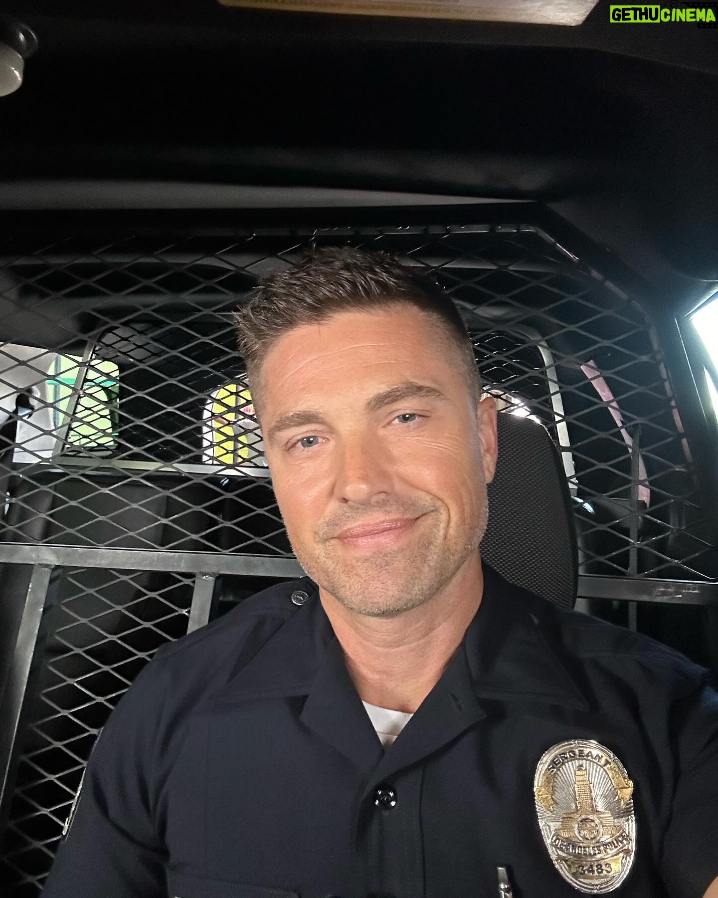Eric Winter - 138.3K Likes - Out on these streets in the heat puttin in that pod car work! Little BTS on what it looks like to the real world. @therookieabc #streetsofla #bradford #patrol #therookie