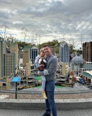 Eric Winter Instagram - Big thank you to @legolandcalifornia for hosting us yesterday! The kids had the best time and we will definitely be back for their newest land opening this spring… DINO VALLEY! #legoland #dinovalley #legos