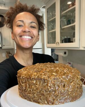 Erica Luttrell Instagram - My first official start to finish preparation of the German chocolate cake my mom made for each of us at every birthday growing up. This one’s for my wife and father-in-law’s back-to-back birthdays. Also, as the youngest of four, I still reserve the right of the bowl. That is, until the littles are old enough. 🥳🥰😘