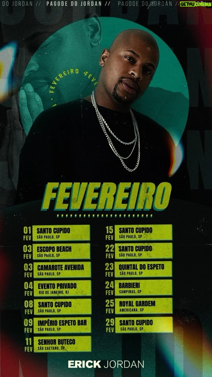 Erick Jordan - 628 Likes - Muito pagode para curtimos em Fevereiro, estão preparados!? Onde vejo vocês!? 🔥🎶
#erickjordan #show #pagodedojordan