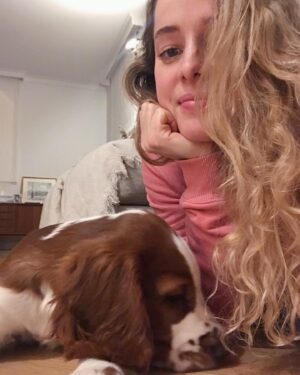 Erika Kaar Instagram - I’m thinking of changing his name to Freddy The Chill Pill 🐶🧍🏼‍♀️🤎