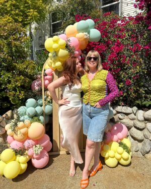 Erin Lee Carr Instagram - as an aries obviously i threw a big housewarming party (i rent) in conjunction with what happens to be my birthday month. i had a joyous amount of time celebrating with the beautiful community i’ve build in LA (with the notable help from wisconsin pals @alreinhart and @vickis2110). i couldn’t feel luckier or happier. thank you to @ks.eventplanning for making this dream day happen.

ps i also find it pretty hysterical that i, as an alcoholic, purchased WAYYY TOO MUCH alcohol and was giving away bottles at the end of the night as to not have it in the house. better safe than sorry! 

make-up and hair: @danyellabee 
flower crown by @__emmykenny__ 
🩵💚😏💙💜🩵💚🩷💙💜 #36