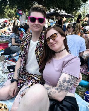 Erin Lee Carr Instagram - happy pride from my sweet polycule 2 u @mish_pie @malblum 
at gay prom aka dyke day! thank you to everyone to makes the event happen. one of the best days of the year!! 🩷🩷