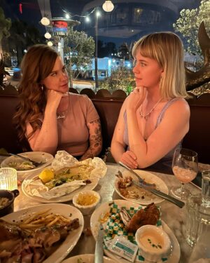 Erin Lee Carr Instagram - very happy to have spent my birthday with my two boyfriends and my best friend. the LA glow up is real yall. in looks but also in life #birthdaygirl #leatherpants #polyamorous