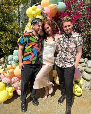 Erin Lee Carr Instagram - as an aries obviously i threw a big housewarming party (i rent) in conjunction with what happens to be my birthday month. i had a joyous amount of time celebrating with the beautiful community i’ve build in LA (with the notable help from wisconsin pals @alreinhart and @vickis2110). i couldn’t feel luckier or happier. thank you to @ks.eventplanning for making this dream day happen.

ps i also find it pretty hysterical that i, as an alcoholic, purchased WAYYY TOO MUCH alcohol and was giving away bottles at the end of the night as to not have it in the house. better safe than sorry! 

make-up and hair: @danyellabee 
flower crown by @__emmykenny__ 
🩵💚😏💙💜🩵💚🩷💙💜 #36
