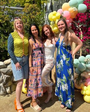 Erin Lee Carr Instagram - as an aries obviously i threw a big housewarming party (i rent) in conjunction with what happens to be my birthday month. i had a joyous amount of time celebrating with the beautiful community i’ve build in LA (with the notable help from wisconsin pals @alreinhart and @vickis2110). i couldn’t feel luckier or happier. thank you to @ks.eventplanning for making this dream day happen.

ps i also find it pretty hysterical that i, as an alcoholic, purchased WAYYY TOO MUCH alcohol and was giving away bottles at the end of the night as to not have it in the house. better safe than sorry! 

make-up and hair: @danyellabee 
flower crown by @__emmykenny__ 
🩵💚😏💙💜🩵💚🩷💙💜 #36