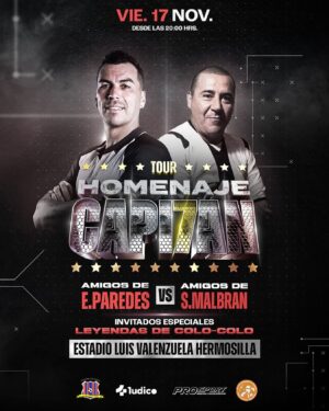 Esteban Paredes Instagram - COPIAPÓ, el Tour Homenaje a Esteban Paredes @e.paredes7 estará en la ciudad para homenajear a unos de los goleadores ⚽️ de Chile. 

Amigos de E.Paredes vs Amigos de S.Malbran

📆 17 Nov 23
🕖 20:00 hrs.
📍 Estadio Luis Valenzuela Hermosilla
🎫 Serviticket.cl (link en la bio)