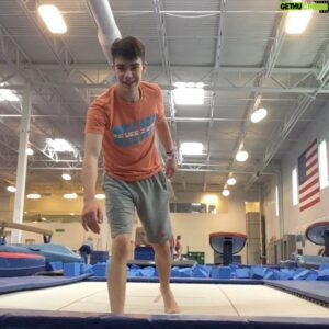 Ethan Fineshriber Instagram - Finally! Gswitch dubcork! Also threw a decent standing triple full on Tramp.  Knees are finally starting to feel stronger. Need to get my dub corks cleaner before going for dub dub. But it will be mine soon! #gswitch #gainerswitch #gswitchdub #dubcork #tricker #tricking #trickinglife #trickingislife #ethanfineshriber #trickinglimits #trickingworld