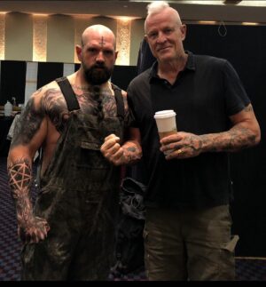 Ethan Suplee Instagram - Happy birthday to my brother @paul_smenus! 
I love you very much Nicky ❤️
•
(Sorry I’m a couple days tardy)
•
The tattoos in this picture are for a movie called God Is A Bullet, which will be in theaters in June.