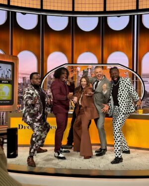 Ettore Ewen Instagram - Look at atcha boys! What an amazing time had on @thedrewbarrymoreshow! Cannot wait for y’all to see it! Thank you @drewbarrymore and @helloross for having us! 🥳 

And a BIG shout to @kingtroi! Travel delays and wardrobe mishaps, and he STILL came through for us! We looked fly as hell! These polkadots! 😮‍💨