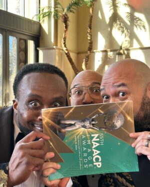 Ettore Ewen Instagram - Abundantly grateful to attend the @naacpimageawards as nominees for Outstanding Animated Short Film for “Bridges.” So grateful for this group of men and the journey we’ve shared building @ourheroesrock. And a special shout out to @kingtroi for styling us!