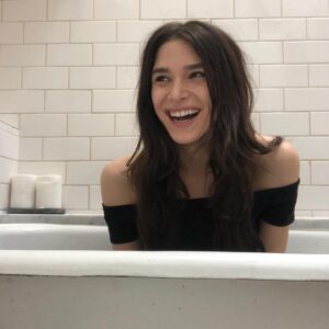 Eve Lindley Instagram - Here’s a photo of me sitting fully clothed in my bathtub. Thank you to anyone who is a fan or follower or just knows my work. I’ve been incubating lately so that I can come back out into the world as a better actor and more compassionate person. I appreciate all of you! Xx eat your veggies 🖤👽