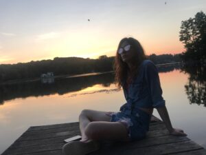Eve Lindley Instagram - Sitting on a dock waiting for it to get chilly.