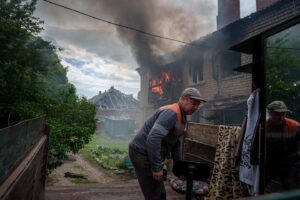 Evgeniy Maloletka Instagram - VOVCHANSK, Ukraine

Ukrainian officials haven’t officially confirmed whether Russian had taken the villages, which lie in a contested “gray zone” on the border of Ukraine’s Kharkiv region and Russia.

The renewed assault on the region has forced more than 1,700 civilians residing in settlements near the fighting to flee, according to Ukrainian authorities. It comes after Russia stepped up attacks in March targeting energy infrastructure and settlements, which analysts predicted were a concerted effort by Moscow to shape conditions for an offensive.

Today us accompanied an evacuation team described empty streets with multiple buildings destroyed and others on fire. The road was littered with newly made craters and the city was covered in dust and shrapnel with the smell of gunpowder heavy in the air. Mushroom clouds of smoke rose across the skyline as Russian jets conducted multiple airstrikes.

“In the current moment, the situation in Vovchansk and the settlements along the border (with Russia) is incredibly difficult. Constant aviation strikes are carried out, multiple rocket missile systems strikes, artillery strikes,” said Tamaz Hambarashvili, the head of Vovchansk City Military Administration.
“For the second day in a row, we evacuate all the inhabitants of our community who are willing to evacuate.”
“I think that they are destroying the city to make (local) people leave, to make sure there are no militaries, nobody. To create a ‘gray zone,’” Hambarashvili said.

Evacuees bade tearful goodbyes to their neighbors as they were taken away from their homes.

“You lie down and think — whether they will kill you now, or in an hour, or in three,” said resident Valentyna Hrevnova, 75. “I hope that they (Russians) will not come, but ours (Ukrainians) will be here.”
Vera Rudko, 72, was among those who left.

“We drove through Vovchansk in the city center,” Rudko said. “I can’t look at this without tears. Everything is trembling. We didn’t sleep these two nights at all.”

#ukraine #russia #war #invasion