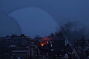 Evgeniy Maloletka Instagram - War is continuing, so many people were killed and will be killed. Russian tanks shoot to Mariupol residential buildings. #mariupol #war #russia #invasion #ukraine #donbass