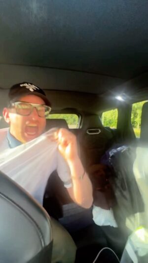 Example Instagram - Pulled over at a garage to watch pens. We were 10mins from the festival site in Shropshire… DJ Wire maybe got a bit too excited 😂😂😂. You think he likes football ? We arrived at the festival site at 8:05 and went on at 8:30. The vibe was electric. Thank you everyone who watched us at @alderfest_ xxxx