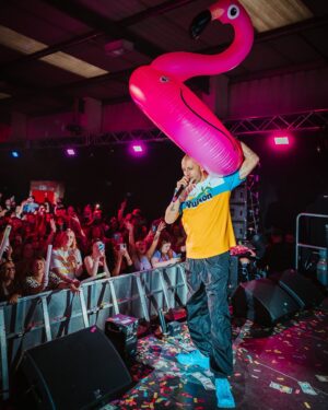 Example Instagram - Glasto didn’t wanna book me this year. Which is absolutely fine. Give someone else the slot. I can’t wait to come back. Instead we decided to hit up a warehouse rave in Derry. Absolute scenes. Samantha the Flamingo was there. And Harry Styles apparently. 

Pics by @ls.visuals_ 

Shout out to the team as always @djwire @itskzaman @itsmrslim 

And thanks for having me @locolandfestival @bingo.loco