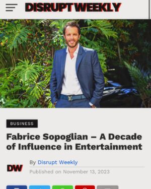 Fabrice Sopoglian Instagram - Thanks Disrupt Weekly! Article ⬆️ Link in bio 💫