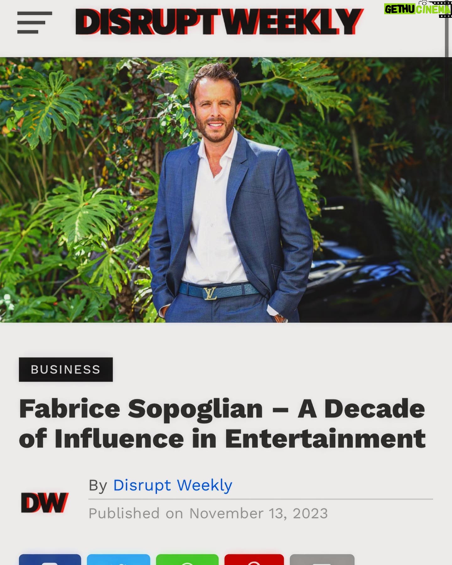 Fabrice Sopoglian - 3 Likes - Thanks Disrupt Weekly! Article ⬆️ Link in bio 💫