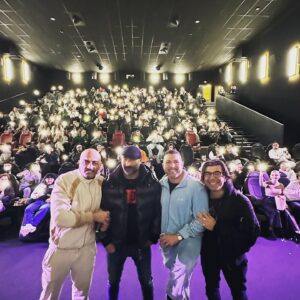 Fatih Akin Instagram - 😊 Smile @emilio_sakraya_ @shamsedin53 @goldmann @xaloselam @kinoinkamplintfort @warnerbrosde #rheingold reigns