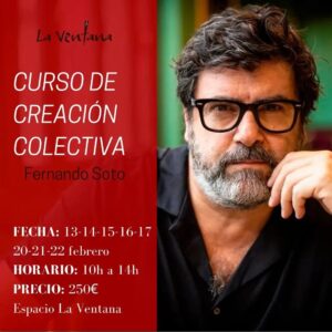 Fernando Soto Instagram - #Repost @laventana_espacio
TALLER DE CREACIÓN COLECTIVA. 

Taller de teatro contemporáneo, ¿Qué somos capaces de crear en dos semanas? Partiendo de cero, de la nada sobre un contexto, un tema, nos reuniremos como si fuéramos una compañía de teatro y nos enfrentáramos a la creación de un espectáculo en dos semanas. Nos adentraremos en un espacio en el que volverse loco, pasarlo bien y podamos equivocarnos.

¿A quién va dirigido?

A actrices y actores formados que se planteen el teatro desde otro punto de vista alejado del tradicional, buscando otros caminos. Creadores y creadoras despiertos.
 
Contenido:

Este taller se plantea como un proceso donde la figura del actor es principalmente la de un creador que no trabaja solo, sino que es una pieza de un proceso colectivo. Un proceso que será totalmente activo para los participantes porque aunque se trabaje a partir de unas premisas escénicas, el desarrollo del trabajo se nutrirá principalmente de las iniciativas que los participantes aporten a la hora de plantear su propuesta.

Líneas de trabajo:

1ª Trabajo físico: En la que daremos importancia al lenguaje físico, visual y musical como un elemento dramatúrgico de gran peso dentro de la puesta en escena.

2ª Trabajo de creación: La segunda parte de las sesiones irá enfocada a trabajar diversas propuestas escénicas. Una vez cerrado el grupo se consensuarán las líneas de trabajo inicial.

Estas dos líneas de trabajo irán encaminadas hacía una hipotética puesta en escena. La puesta en escena será entendida como proceso, como experiencia, como elemento del paso de lo abstracto a lo concreto, como una suma de ideas, propuestas, energías e impulsos que se complementan unas con otras potenciándose para conseguir un “todo” que nos permita auto cuestionarnos, reflexionar, lanzar preguntas para buscar respuestas y en definitiva indagar sobre los misterios del hecho creativo.

PRECIO: 

El precio como participante activo es de 250€, plazas limitadas.

Tendrá lugar en el Espacio de Creación “La Ventana”, calle Rascón, 21.