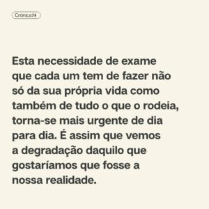 Filipe Vargas Instagram - Não é a viver cada um na sua bolha que os problemas se resolvem. Não é adotando a estratégia do “salve-se quem puder” que o mundo vai melhorar. Cada um tem a obrigação de examinar não só a sua própria vida como também tudo o que o rodeia. É urgente, pois é de dia para dia que vemos a degradação daquilo que gostaríamos que fosse a nossa realidade.

Crónica de Filipe Vargas
➡️ Lê tudo em setentaequatro.pt