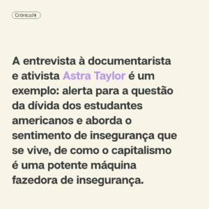 Filipe Vargas Instagram - Não é a viver cada um na sua bolha que os problemas se resolvem. Não é adotando a estratégia do “salve-se quem puder” que o mundo vai melhorar. Cada um tem a obrigação de examinar não só a sua própria vida como também tudo o que o rodeia. É urgente, pois é de dia para dia que vemos a degradação daquilo que gostaríamos que fosse a nossa realidade.

Crónica de Filipe Vargas
➡️ Lê tudo em setentaequatro.pt