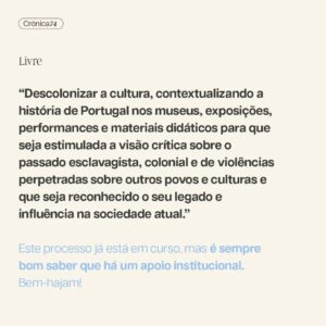 Filipe Vargas Instagram - Como cidadão e actor preocupo-me com o futuro da Cultura, e como tal iria viajar pelos programas dos principais partidos, na esperança de encontrar políticas culturais minimamente delineadas. Ainda bem que o fiz, porque se dependesse dos debates não ficaria com nenhuma ideia sobre os planos dos candidatos para um sector tão vital como é a Cultura. 

Crónica de Filipe Vargas.
➡️ Lê tudo em setentaequatro.pt