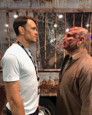 Forrest Griffin Instagram - I think I can take him….maybe. #halloween #zombie #zombies #run #fight #diadelosmuertos