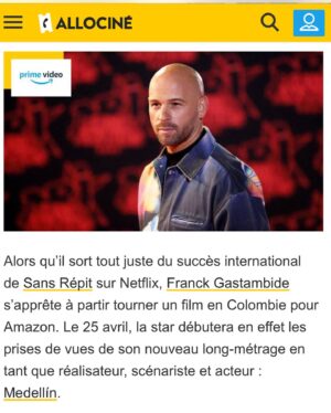 Franck Gastambide Instagram - Voilà les amis , Nouvelle grande aventure ! Mon nouveau film ! Le tournage de cette comédie d’action débutera dans quelques jours en Colombie. Grosse pression et énorme kiff ! 🎥🎬🔥 @primevideofr