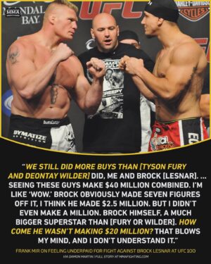 Frank Mir Instagram - Frank Mir didn’t realize how drastically underpaid he was for fighting Brock Lesnar at UFC 100