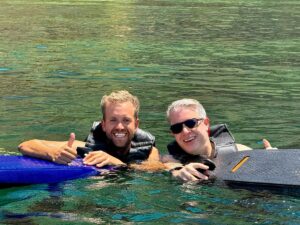 Frank Thelen Instagram - We had a great session with @Frank_Theelen on the beautiful island of Mallorca! We had the pleasure to test the best eFoils on the market from @Fliteboard. The new Ultra L2 and the MN60 board are simply exceptional! 

The boards offer an unparalleled experience on the water. They are very flexible, effortlessly master the tightest turns and are strong in performance, power and design! We can’t wait for more adventures like this!

#efoilriders #mallorca #mallorcalovers #outdoorsport #boatlife #Yachttoys #eFoil #Fliteboard #UltraL2 #MN60 #watersports #adventure #innovation