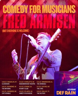 Fred Armisen Instagram - Playing shows with one of my favorite bands @def_rain in June! 

6/8  @elsewherespace
6/10 @thenationalva
6/12 @catscradlenc
6/13 @neighborhoodtheatre
6/14 @40wattathens
6/15 @varietyplayhouse
6/16  #theavondalegalleryandloft
6/17 @thelyricoxford
6/18 @thefactoryde 

First photo by @kymnader 
1984 The School of Visual Arts, NYC

Next one by @traaanquil

Video of Def Rain from the side of the stage when we did a show in Oakland