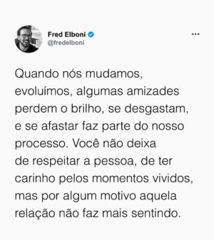 Fred Elboni Instagram - O passado não pode sustentar o presente para sempre.