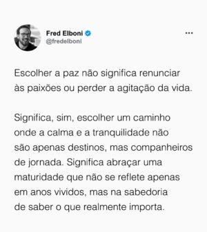 Fred Elboni Instagram - Saber o que realmente importa.
