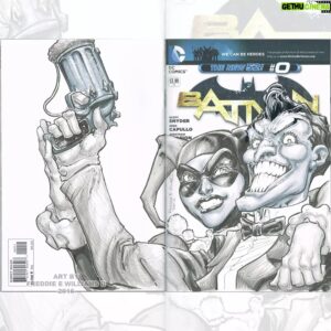 Freddie Williams II Instagram - Joker and Harley Quinn ink was blank cover commission (2016)
