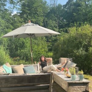 Frederique van der Wal Instagram - Life seems to always get interrupted , a wonderful quote from Beatrix Ost which she taught me many years ago.
To know it’s part of our learning process of growing and to let go more and more and to try to flow with it.

Sometimes easier said than done.
I’m learning.
Which is the fun part to be able to become lighter.

Our world is increasingly unsettling.

The storms of the last few weeks and  the air quality due to the fires , all of it suddenly what we heard about is at our doorstep. 
How can it be that in this country people still debate climate change. 

This time we were the lucky ones, for now and that we didn’t get flooded , we took some water in but nothing like some parts north of us and in so many parts of the world.
The heat in some parts of the US , crazy!

Yet with all the unrest and craziness I find joy in all the small things.
Being upstate sharing with friends and family , eating, drinking, swimming with the Koi and gardening…